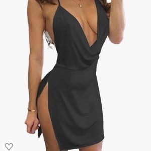 Open back slit dress